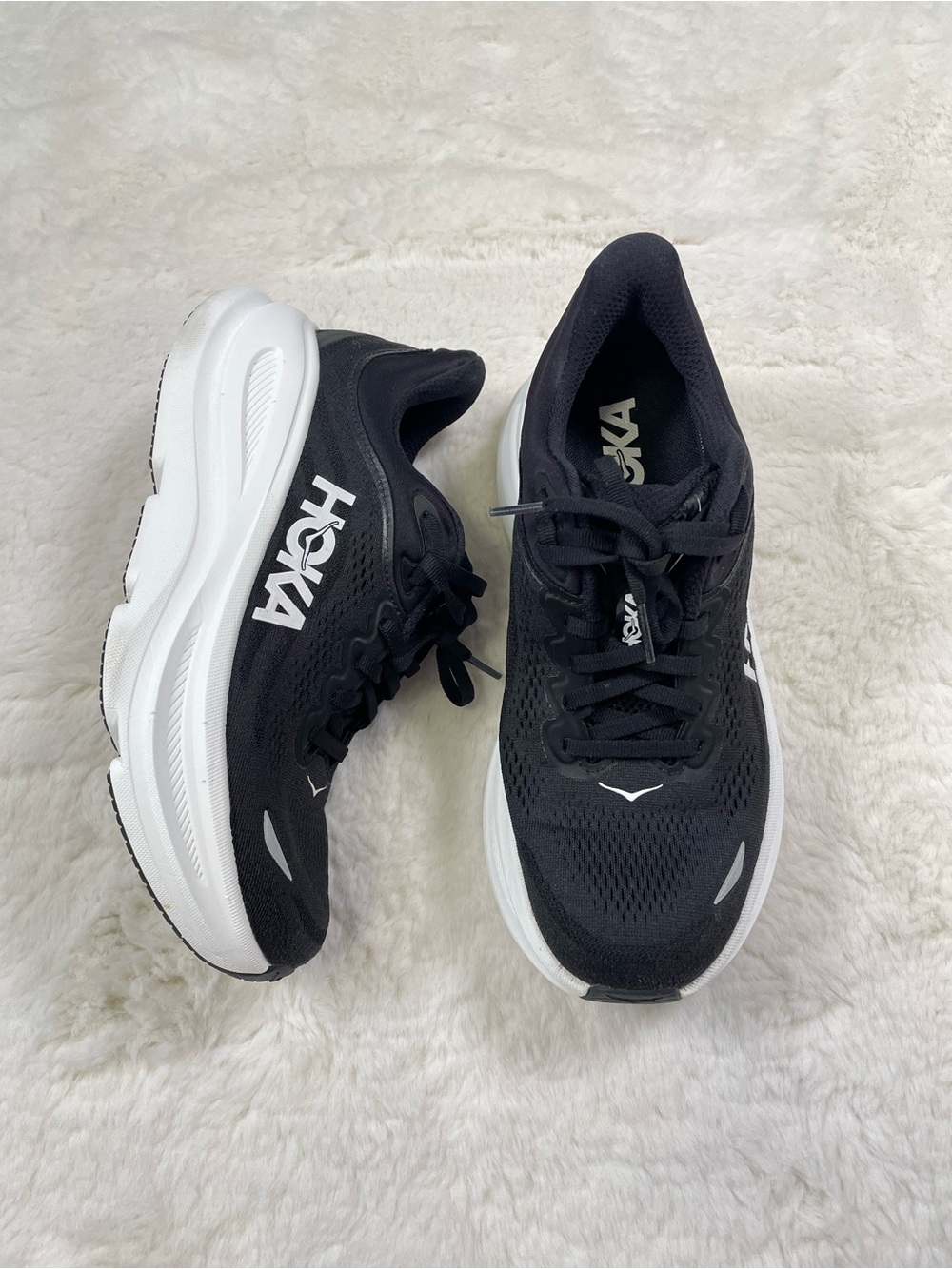 Hoka Women's Black and White Performance Running Shoes